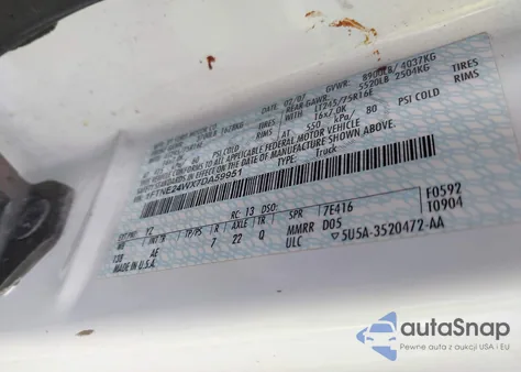 2007 Ford E-250 Commercial/Recreational from USA, damaged, VIN 1FTNE24WX7DA59951